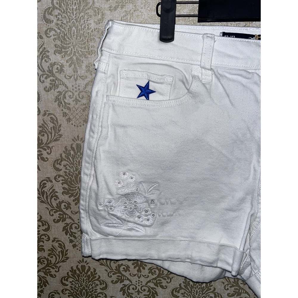 Hollister Co. hco White USA American Women's Shorts DIY Upcycled OOAK Sz. 12/13 - Picture 6 of 6
